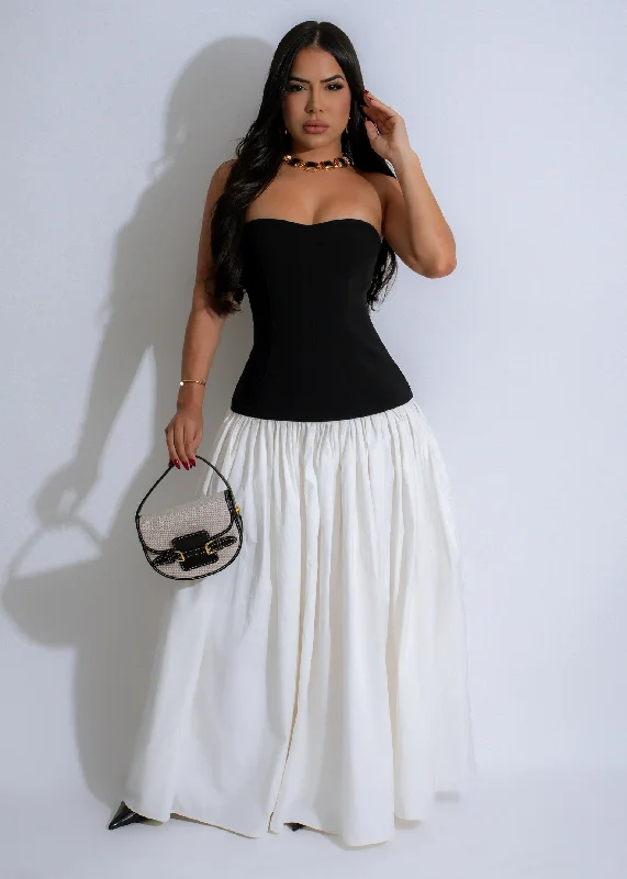 Moonlit Whisper Maxi Dress White Chic Summer Floral Maxi Dress