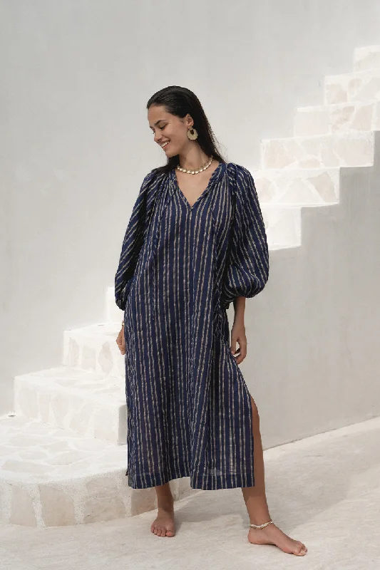 Poet Maxi Dress ~ Sapphire Elegant Boho Maxi Dress