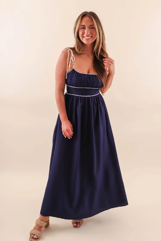 Reading Your Poems Maxi Dress-Navy Chic Button-Up Maxi Dress