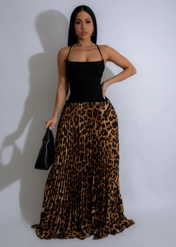 Savannah Nights Ribbed Maxi Dress Black Trendy A-Line Maxi Dress