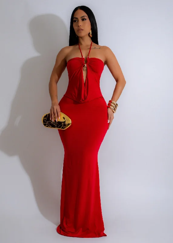 Siren’s Embrace Maxi Dress Red Classic Black Maxi Dress