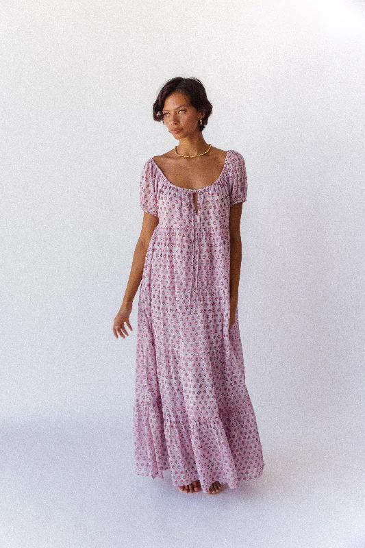 Sita Maxi Dress ~ Violet Elegant Maxi Dress with Pockets