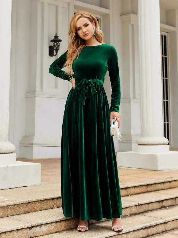 Spring 2023 Elegant Red Long Dress Velvet Solid Color Premium  Formal Evening Vestidos Festa Luxo Rojo Maxi Dresses For Women Fashionable High-Low Maxi Dress