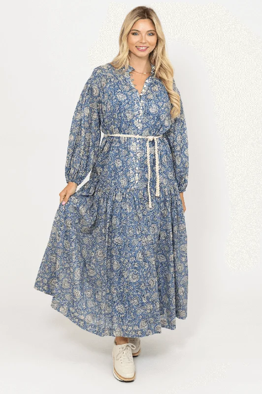 Vintage Floral Button Maxi Dress Stylish Off-Shoulder Maxi Dress