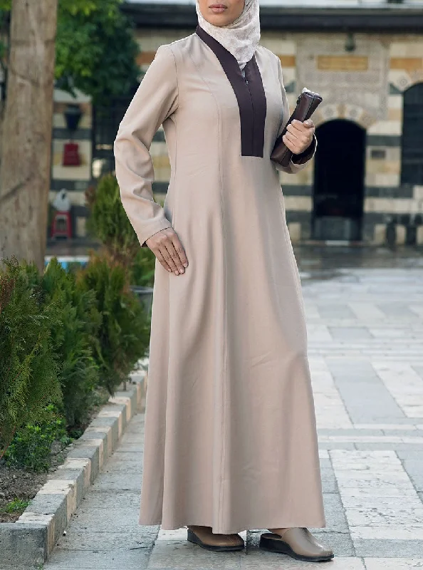 Zipped V-Neck Maxi Dress Elegant Floral Maxi Dress