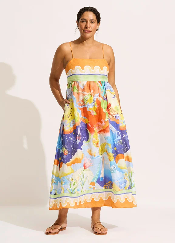 Aquarius Maxi Dress - Turquoise Comfortable Flowy Maxi Dress