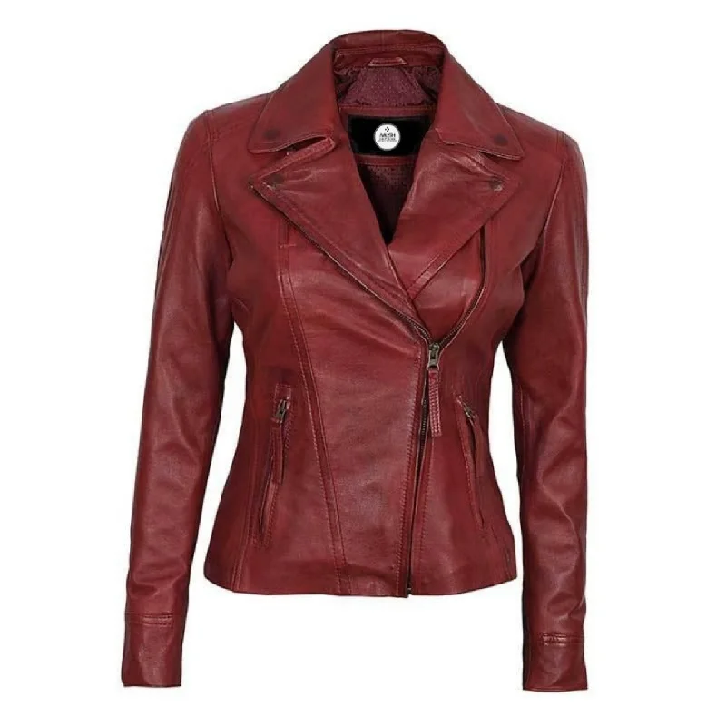 Asymmetrical Slim Fit Women leather jacket Cotton Jacket Linen Jacket Terry Jacket