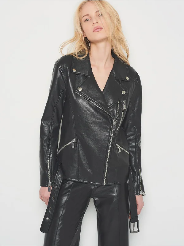 BRANDO RECYCLED LEATHER  BOYFRIEND JACKET Chenille Fabric Brocade Fabric Lace Fabric