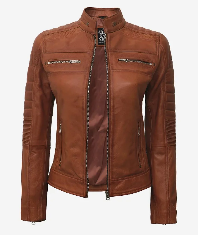 Brown Cafe Racer Leather Jacket Womens Satin Jacket Silk Jacket Chiffon Jacket