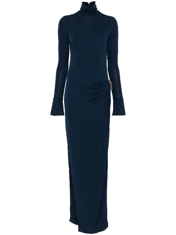 CASABLANCA GATHERED-DETAIL MAXI DRESS Comfortable Fit-and-Flare Maxi Dress