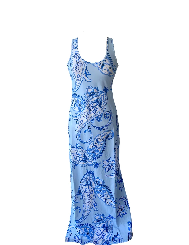 Maui Maxi Dress Oversized Paisley Cozy Cold-Shoulder Maxi Dress
