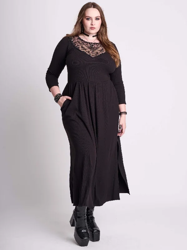 Dark Delights Maxi Dress Fashionable Button-Down Maxi Dress
