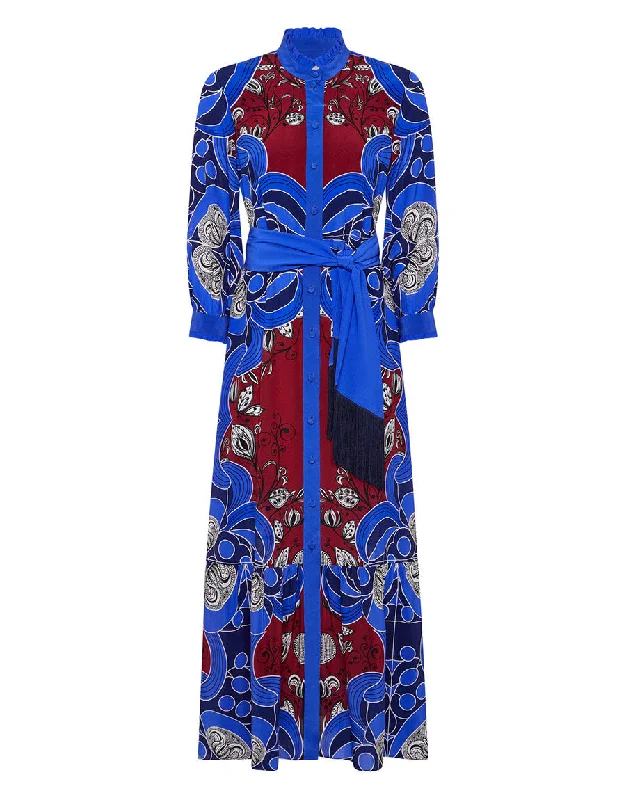 Demi Crepe Maxi Dress in Enchantress Blue Fashionable Halter Neck Maxi Dress