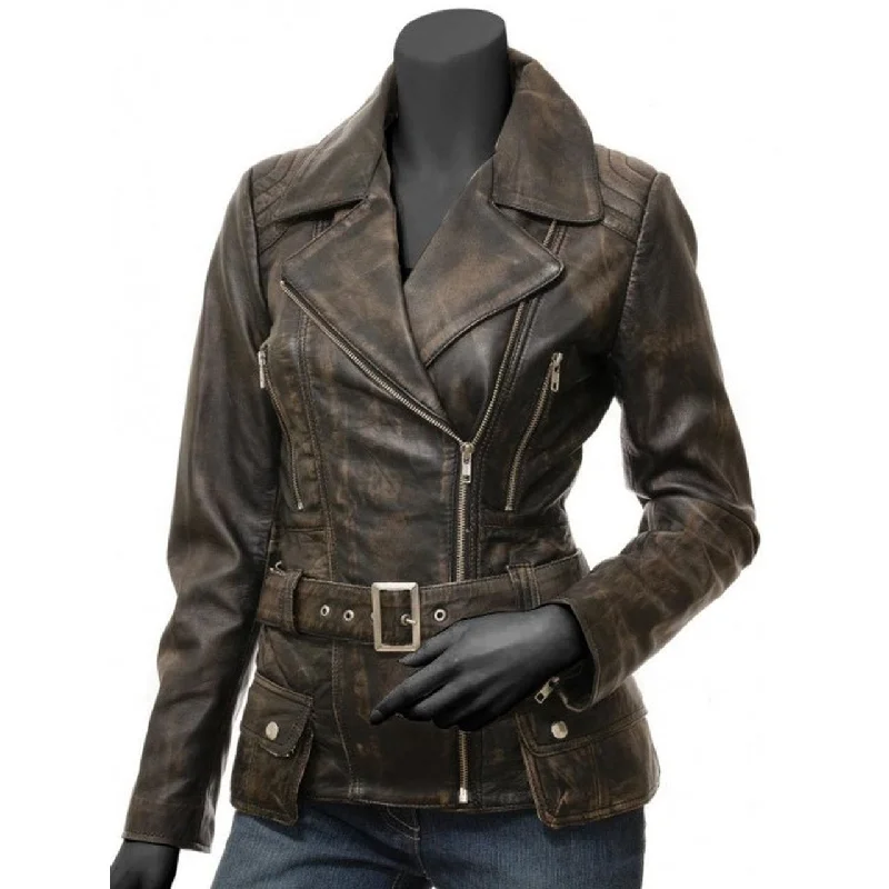 Distressed Leather Jacket for Women Mesh Jacket Canvas Jacket Denim Jacket