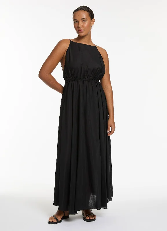 Jetset Backless Maxi Dress - Black Fashionable Halter Neck Maxi Dress