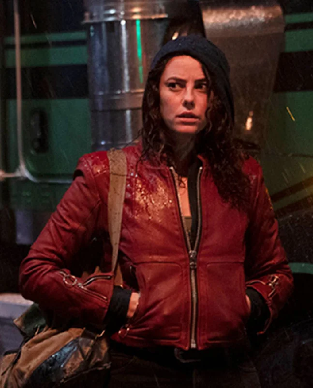 Kaya Scodelario Resident Evil Leather Jacket Fleece Jacket Down Jacket Feather Jacket