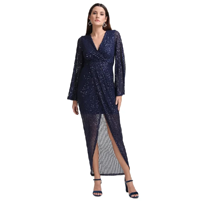 Kazo Abstract Blended V Neck Womens Maxi Dress (Navy Blue, Small) Elegant Tiered Maxi Dress Kazo Abstract Blended V Neck Womens Maxi Dress (Navy Blue, Small) Elegant Tiered Maxi Dress