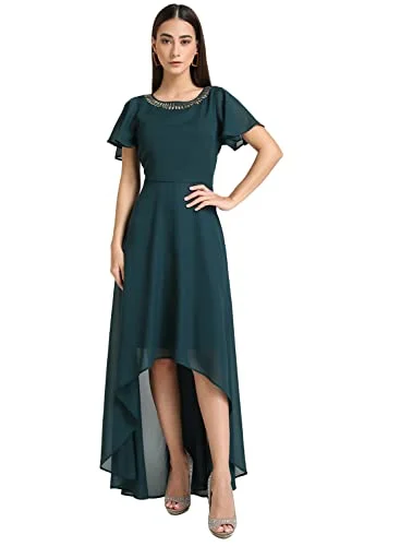Kazo Women's Polyester Fit and Flare Maxi Dress (123111EVGS_Green Trendy Floral Print Maxi Dress Kazo Women's Polyester Fit and Flare Maxi Dress (123111EVGS_Green Trendy Floral Print Maxi Dress