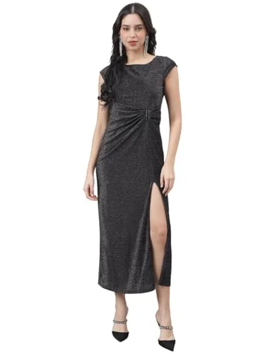 Latin Quarters Women Black Short Sleeves Round Neck Solid Maxi Dress M Comfortable Flowy Maxi Dress Latin Quarters Women Black Short Sleeves Round Neck Solid Maxi Dress M Comfortable Flowy Maxi Dress
