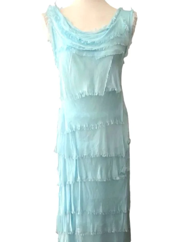 Light Spring Aqua Tiered Maxi Dress Cozy Wrap Maxi Dress