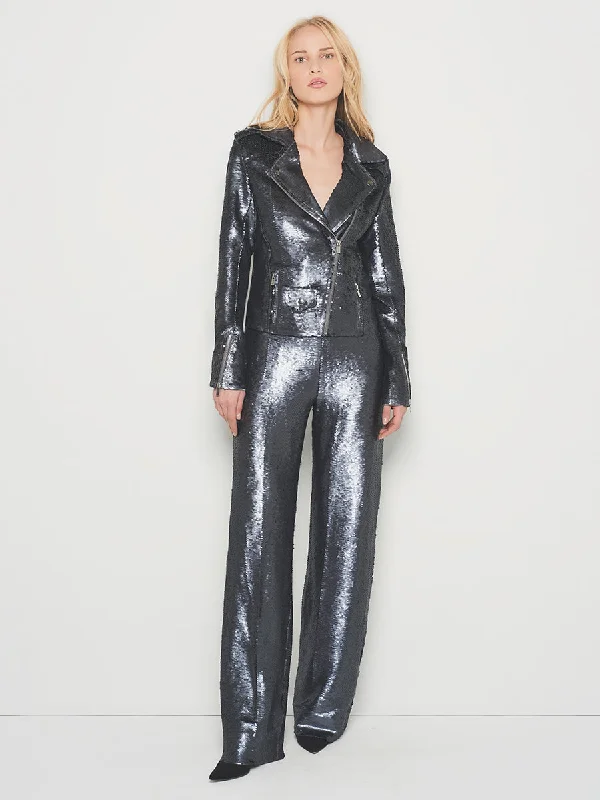 LULLABY SEQUIN MOTO JACKET Hoodie Zip-Up Jacket Button-Up Jacket