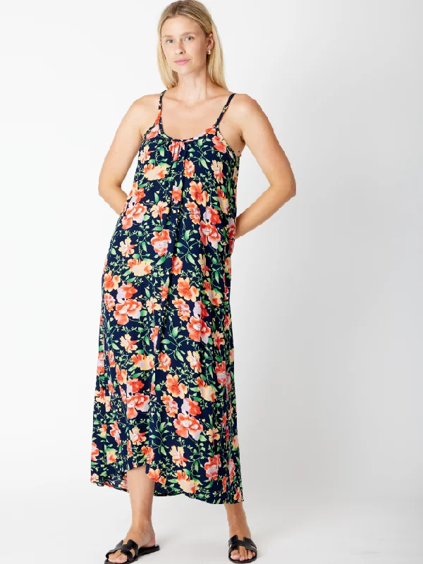 Maxi Dress - 30585 Floral Elegant Maxi Dress with Ruffles