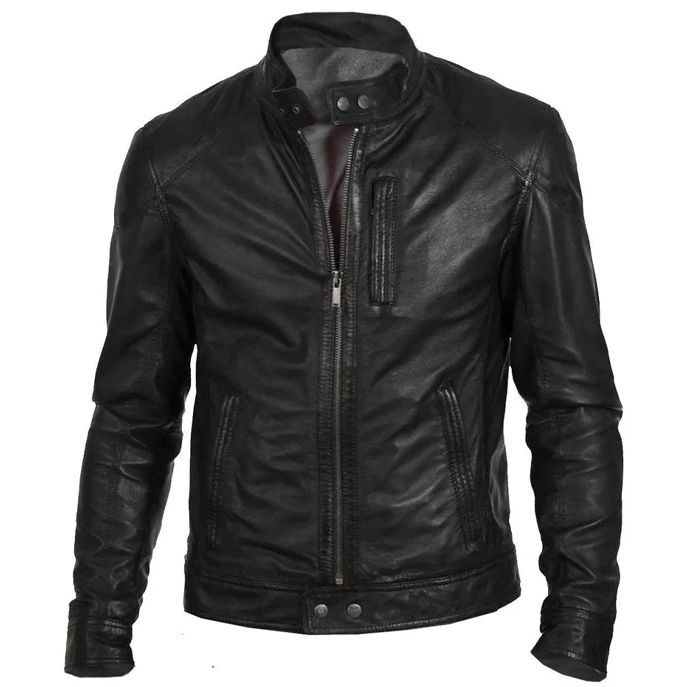 Men’s Hunt Black Leather Jacket Knit Jacket Woven Jacket Fleece Jacket