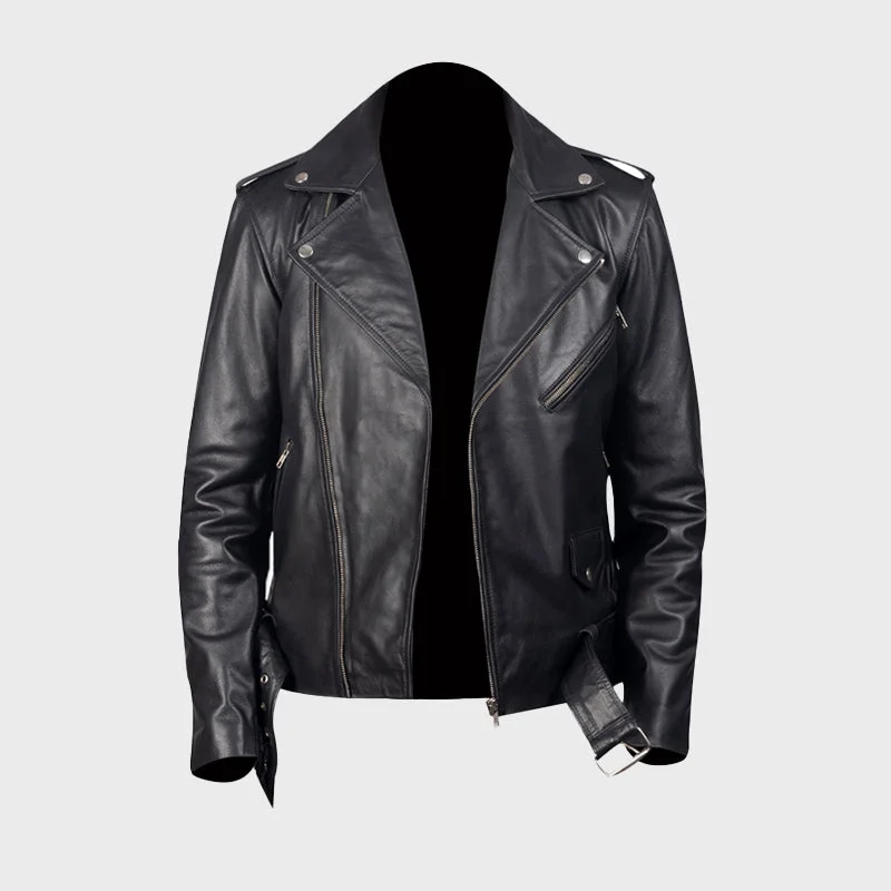 Men's Allaric Alley Biker Leather Jacket Cotton Jacket Linen Jacket Terry Jacket