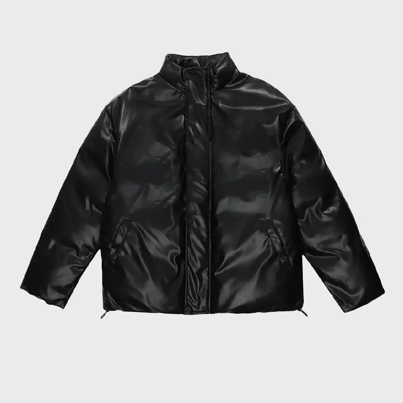 Men's Black Puffer Jacket Trench Coat Raincoat Waterproof Jacket