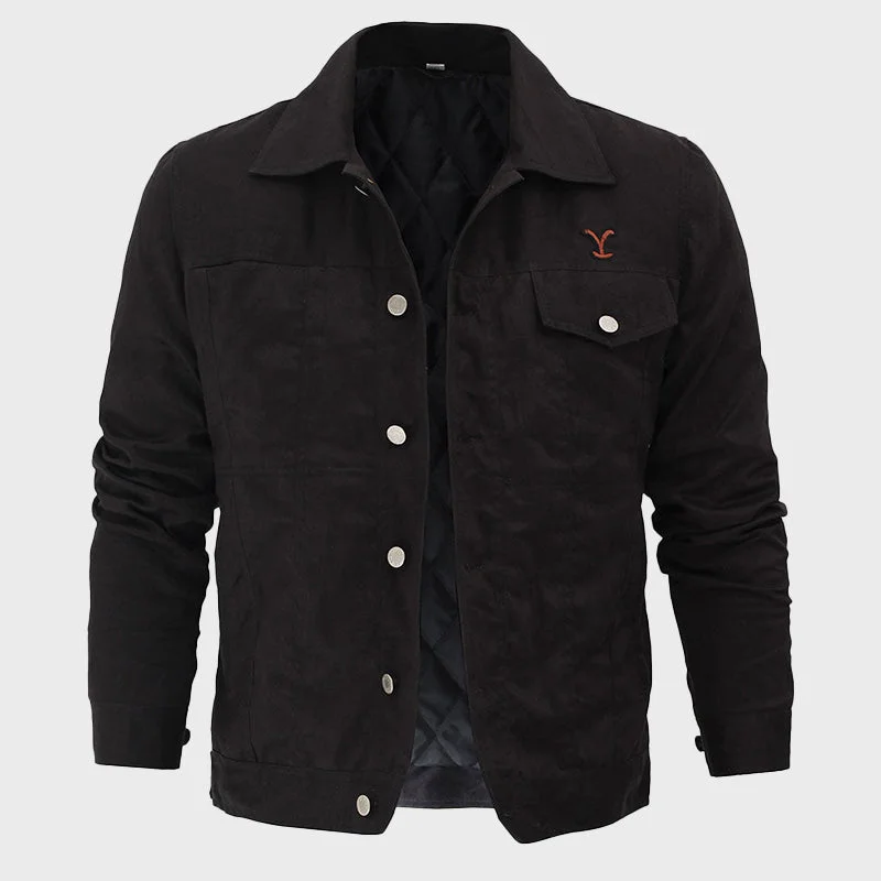 Men's Rip Trucker Black Cotton Jacket Faux Fur Jacket Real Fur Jacket Shearling Jacket