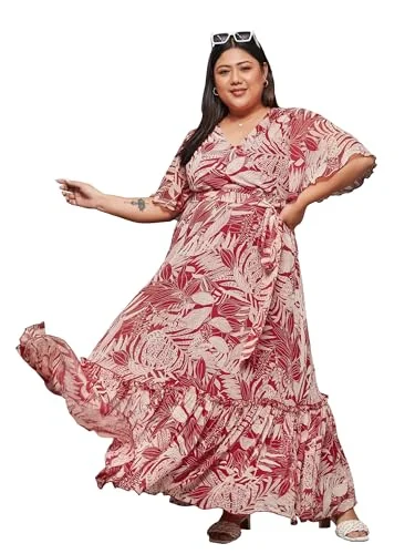 Miss Chase A+ Women's V-Neck Flared Sleeve Floral Wrap Chiffon Maxi Dress with Pockets (APAW21D06-14-224-06, Multicolored-Base-Maroon, XL) Cozy Wrap Maxi Dress Miss Chase A+ Women's V-Neck Flared Sleeve Floral Wrap Chiffon Maxi Dress with Pockets (APAW21D06-14-224-06, Multicolored-Base-Maroon, XL) Cozy Wrap Maxi Dress