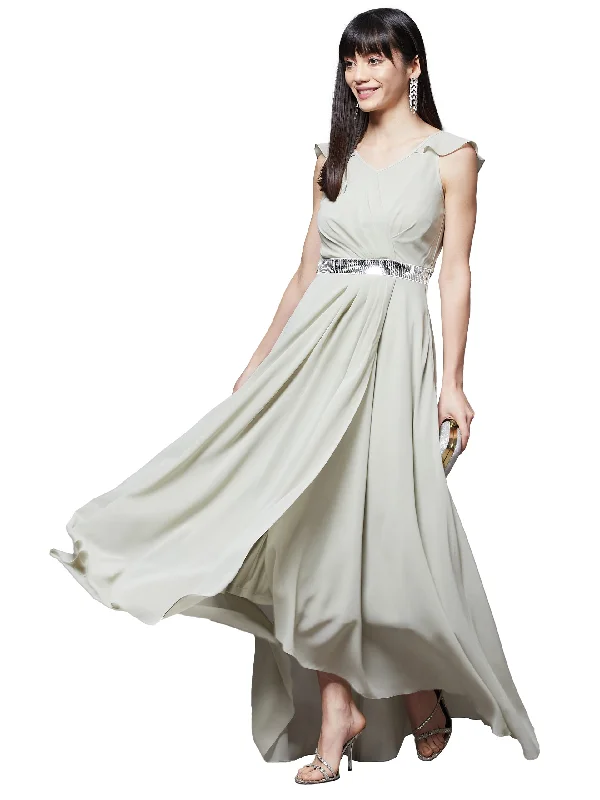 Miss Chase Women's Dusty Green V-Neck Ruffled Sleeve Solid Embellished Maxi Dress (MCAW21D06-17-238-06, Dusty Green, XL) Fashionable Off-Shoulder Maxi Dress Miss Chase Women's Dusty Green V-Neck Ruffled Sleeve Solid Embellished Maxi Dress (MCAW21D06-17-238-06, Dusty Green, XL) Fashionable Off-Shoulder Maxi Dress
