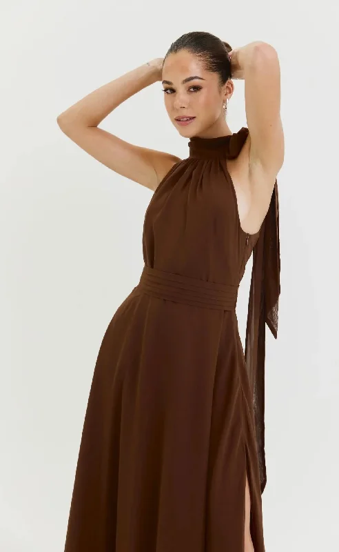 Mocha Maxi Dress Fashionable Printed Maxi Dress