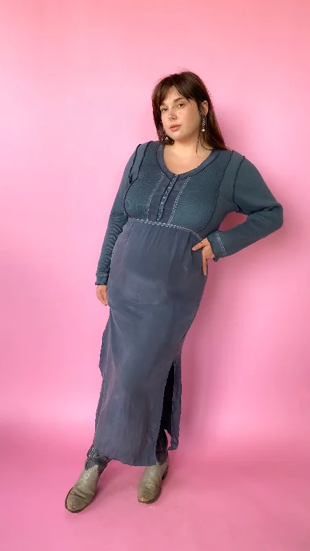 Modern Slate Gray Maxi Dress, sz. XL Classic Tulle Maxi Dress