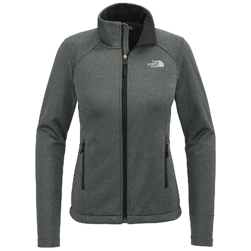 The North Face Women's TNF Dark Grey Heather Chest Logo Ridgewall Soft Shell Jacket Toggled Jacket Drawstring Jacket Belted Jacket The North Face Women's TNF Dark Grey Heather Chest Logo Ridgewall Soft Shell Jacket Toggled Jacket Drawstring Jacket Belted Jacket