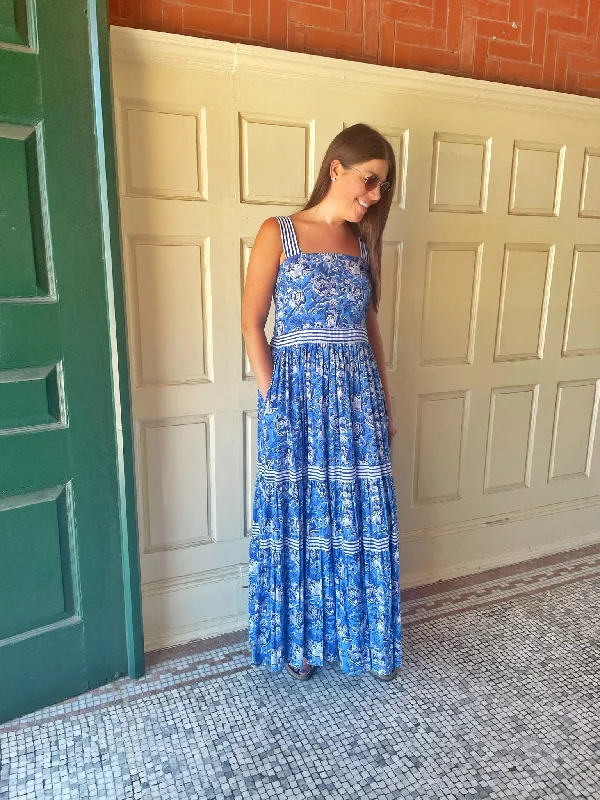 Notting Hill Maxi Dress Blue Tulip Fashionable Button-Down Maxi Dress