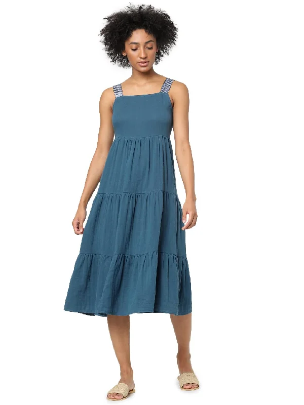 Only Women's Cotton Fit and Flare Maxi Dress (15270746-Majolica Blue_Majolica 38) Comfortable Flowy Maxi Dress Only Women's Cotton Fit and Flare Maxi Dress (15270746-Majolica Blue_Majolica 38) Comfortable Flowy Maxi Dress