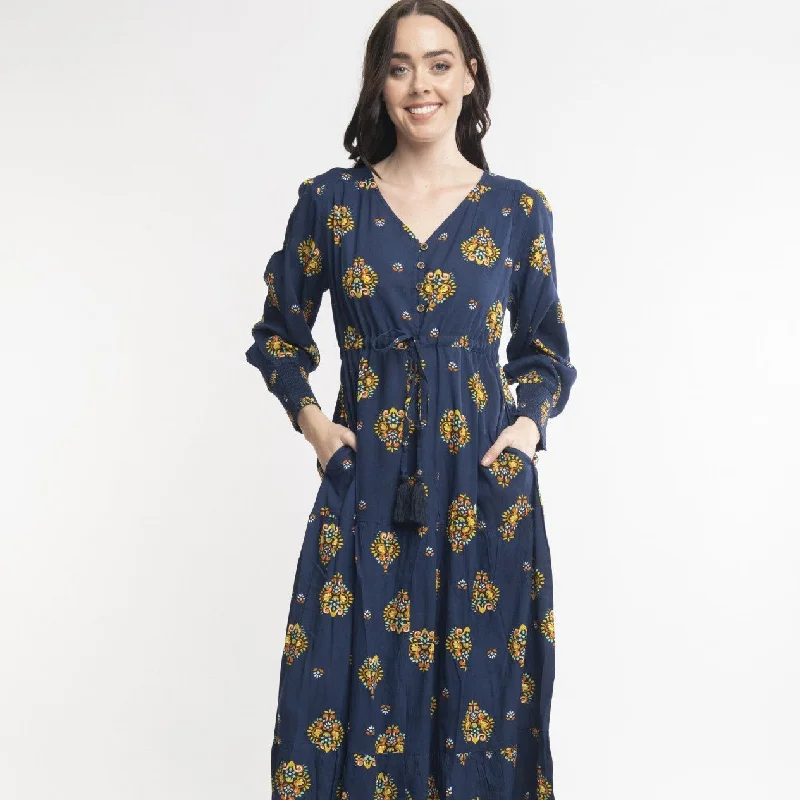 Orientique - Rigoletto Layered Maxi Dress Trendy Short Sleeve Maxi Dress