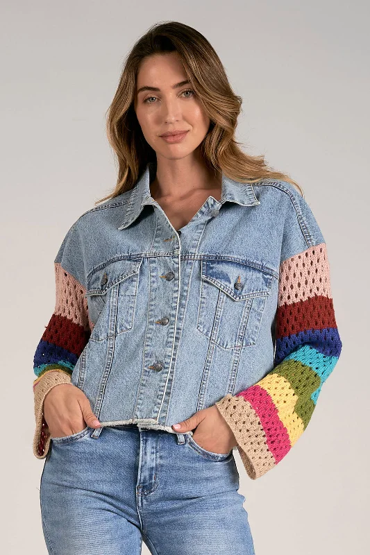 Rainbow Sleeve Jacket Bomber Jacket Anorak Windbreaker