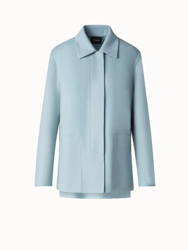 Shirt Jacket in Cashmere Double-Face Knit Jacket Woven Jacket Fleece Jacket
