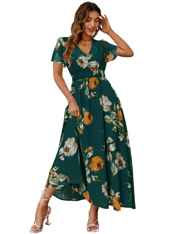 Simplee Women Casual Boho Floral Maxi Dress Flowy Holiday Beach Long Dress V Neck Short Sleeve Wedding Guest Dress, #Dark Green, M Cozy Cold-Shoulder Maxi Dress Simplee Women Casual Boho Floral Maxi Dress Flowy Holiday Beach Long Dress V Neck Short Sleeve Wedding Guest Dress, #Dark Green, M Cozy Cold-Shoulder Maxi Dress
