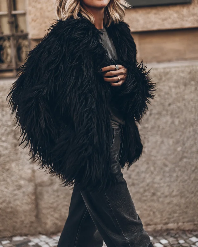 The Black Fluffy Jacket Plaid Jacket Tartan Jacket Houndstooth Jacket