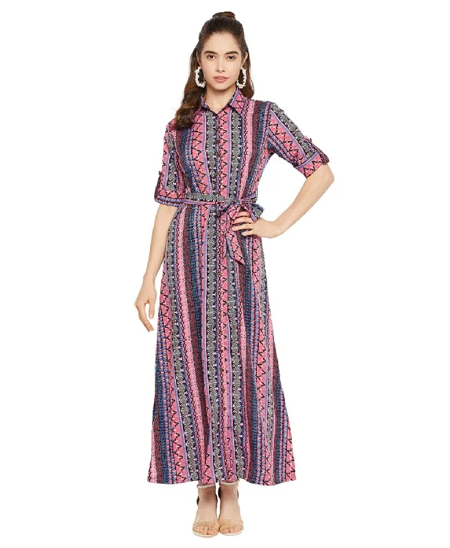 Uptownie Lite Women's Maxi Dress (Pink 3,Extra Large) Classic A-Line Maxi Dress