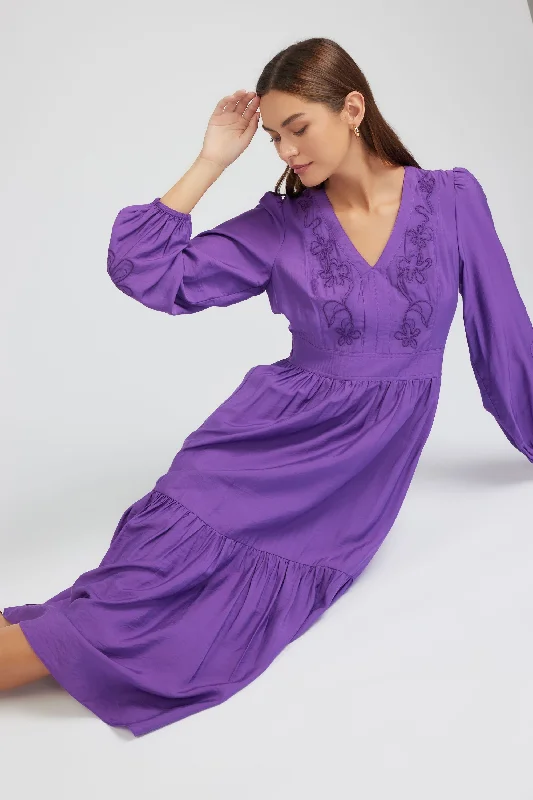 Floral Embroidered Maxi Dress Comfortable Fitted Maxi Dress