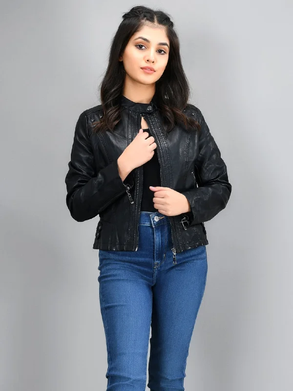 Iconic Leather Jacket - Black Jacket Blazer Coat