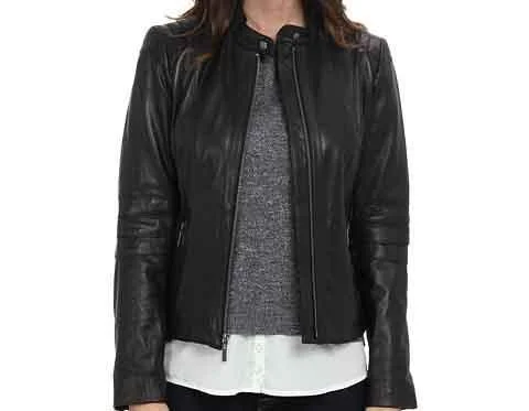 Women Henzy Designer Leather Jacket Plaid Jacket Tartan Jacket Houndstooth Jacket