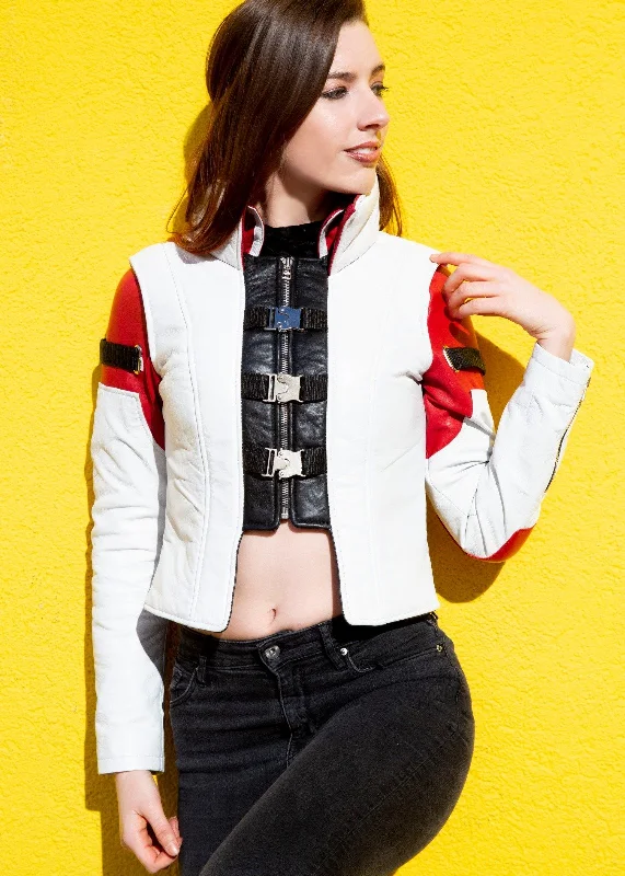 Womens Arias Mass Effect Leather Jacket Welt Pockets Slit Pockets Flap Pockets