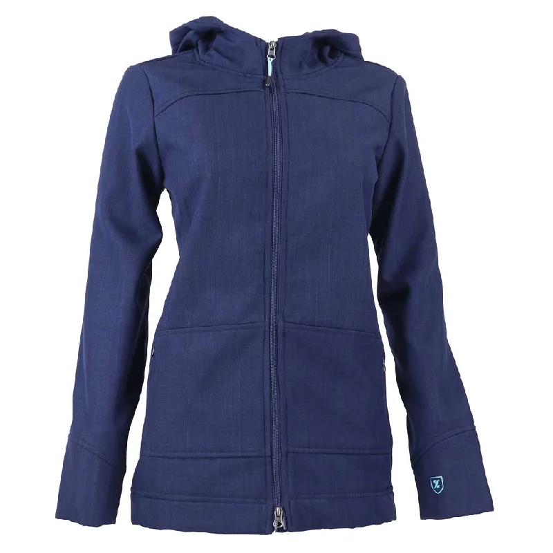 48-Hour Zusa Women's Navy Cross-Hatch Wanderlust Traveler Jacket Zippered Jacket Buttoned Jacket Snapped Jacket