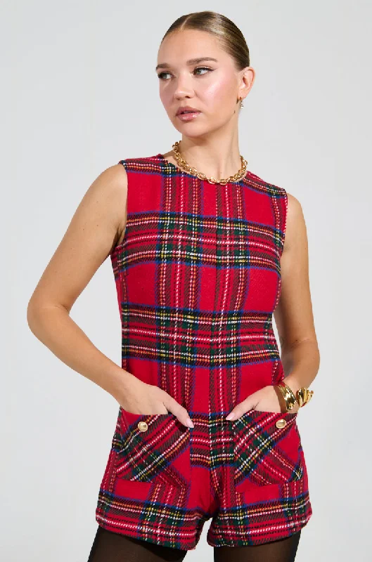 BEST DRESSED PLAID MINI DRESS IN RED Classic White Mini Dress