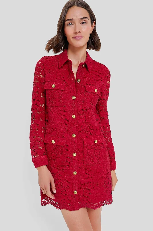 Crimson Luna Mini Dress Fashionable Mini Dress with Pockets